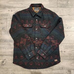 Jachs New York Mens Wool Blend Sherpa Lined Flannel Shirt Jacket Size M